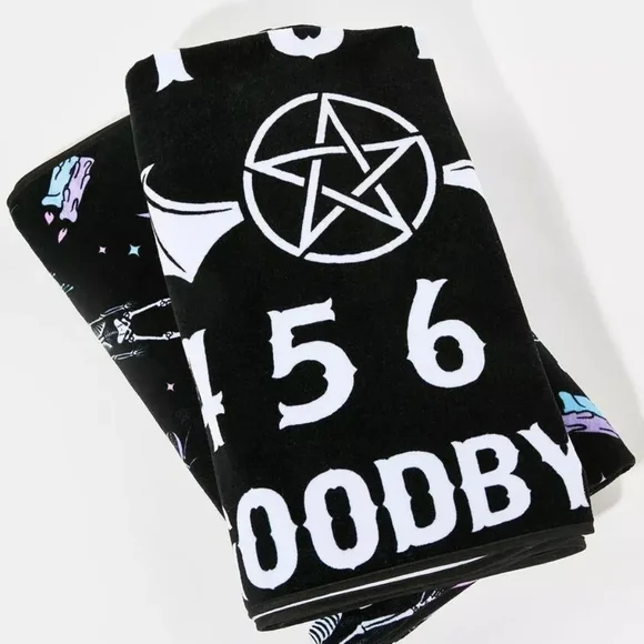 Dolls kill Goth Witchy Black Ouija Talking Spirits Board Beach Towel Model Robe - Picture 3 of 8